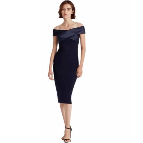 Ralph Lauren Dresses & Skirts - Ralph Lauren Navy Blue Jersey Cocktail Dress NWT 8